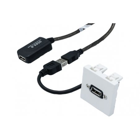 Usb a/a female to female angled outlet