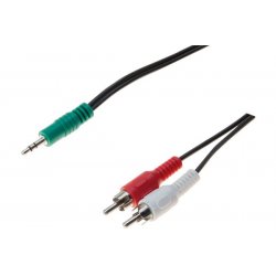 Stereo cord 3.5MM jack to 2 x rca male- 10 m
