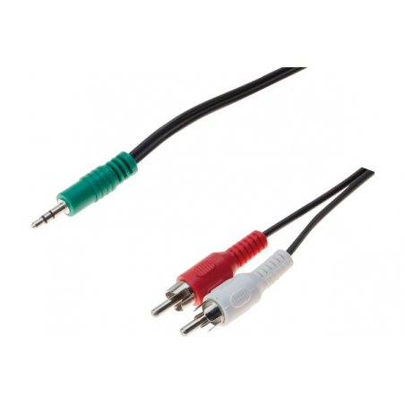 Stereo cord 3.5MM jack to 2 x rca male- 10 m