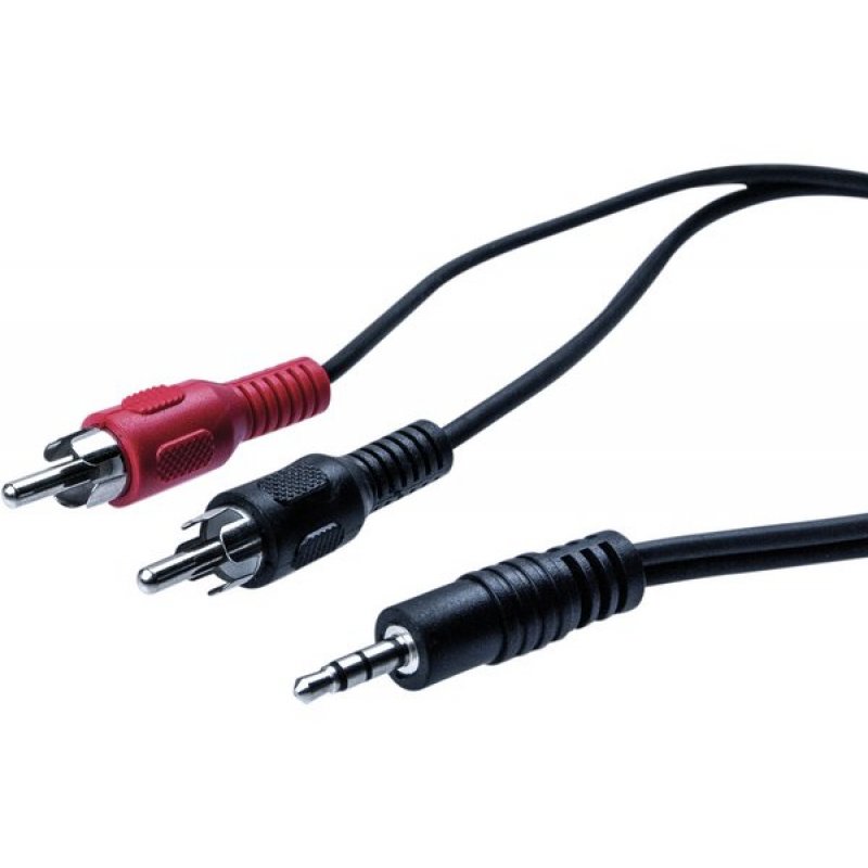 Stereo cord 3.5MM jack to 2 x rca male- 1.80 m