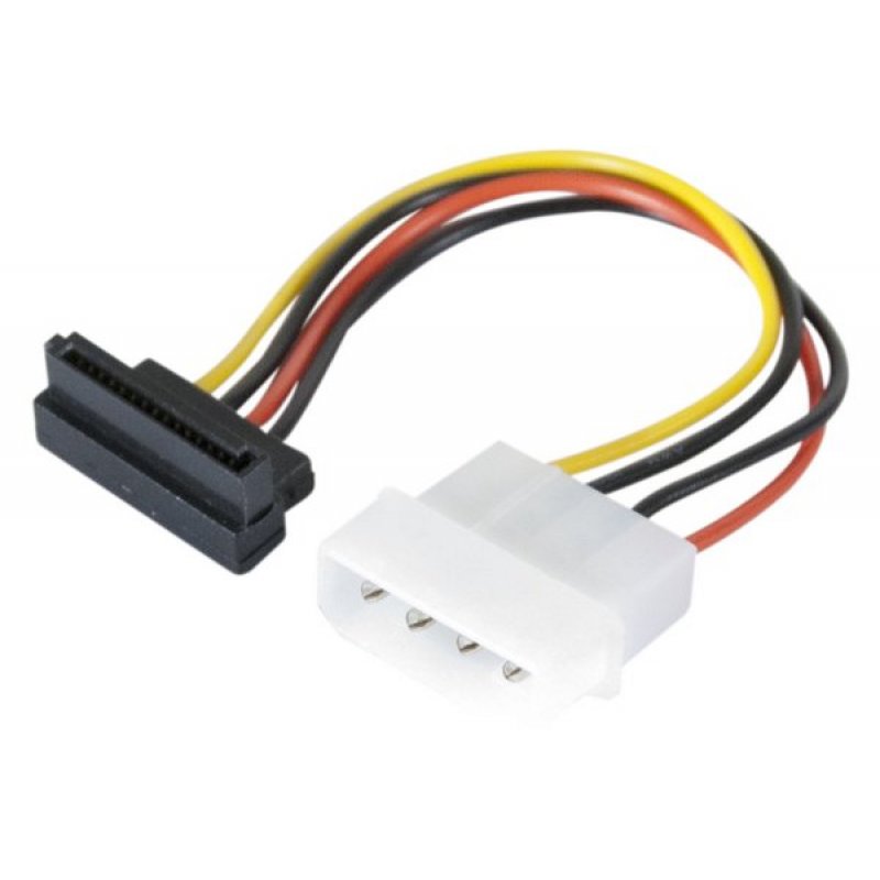 Cable adaptateur d'alimentation S-ATA coudé vers Molex 15cm