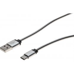 USB 2.0 C male to Type-A male cord Silver - 1 m