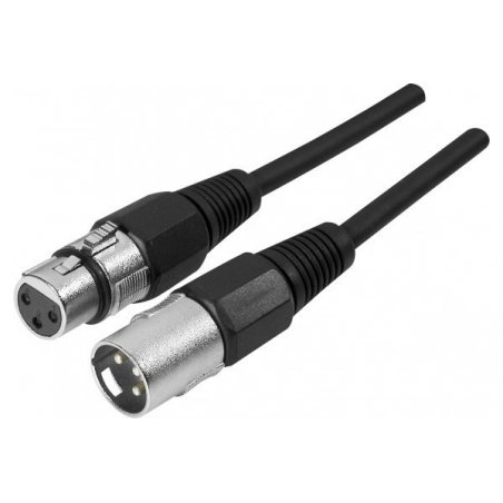 Xlr 3 p male to female cord black- 1 m