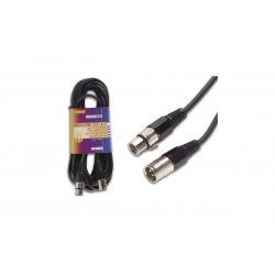 XLR 3 P Male to Female Extension cord Black- 10 m