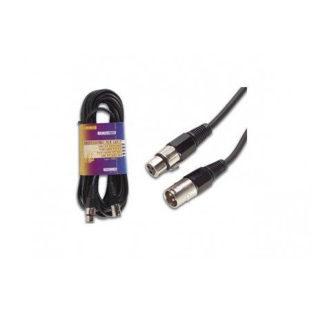 XLR 3 P Male to Female Extension cord Black- 10 m
