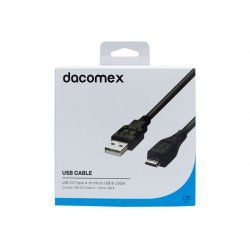 DACOMEX USB 2.0 Type A to micro USB B cable black - 1 m