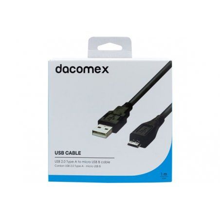 DACOMEX USB 2.0 Type A to micro USB B cable black - 1 m
