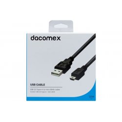 DACOMEX USB 2.0 Type A to mini USB B cable black - 1.5 m