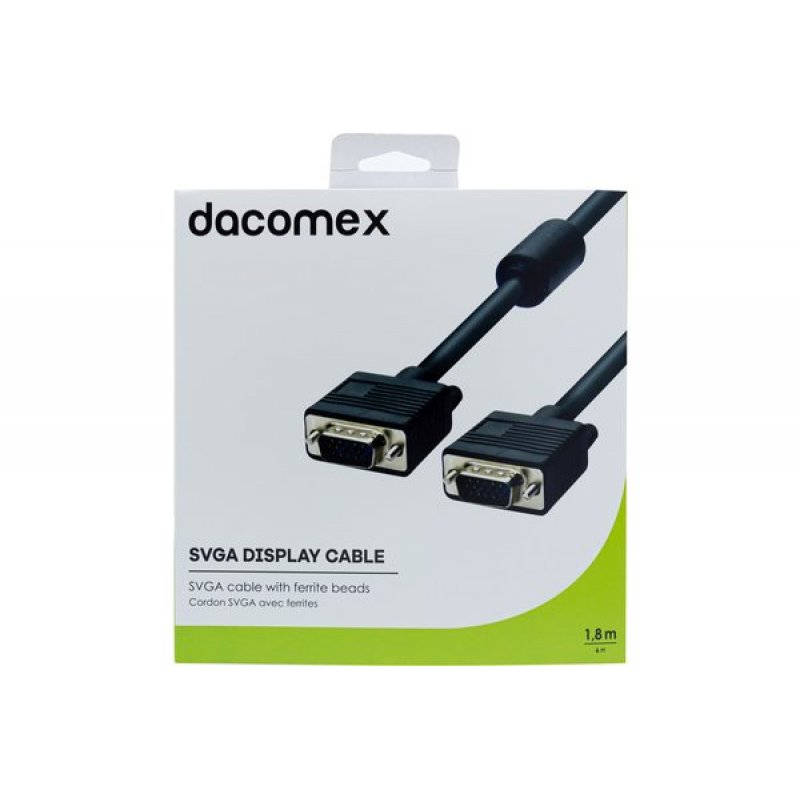 DACOMEX SVGA cable with ferrite beads - 1.8 m