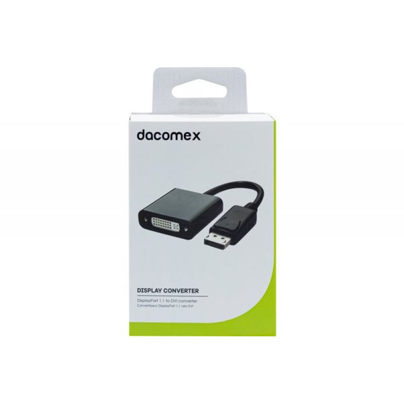 Câble adaptateur Dacomex DisplayPort mâle 1.1 vers DVI-D femelle 15cm (Noir)