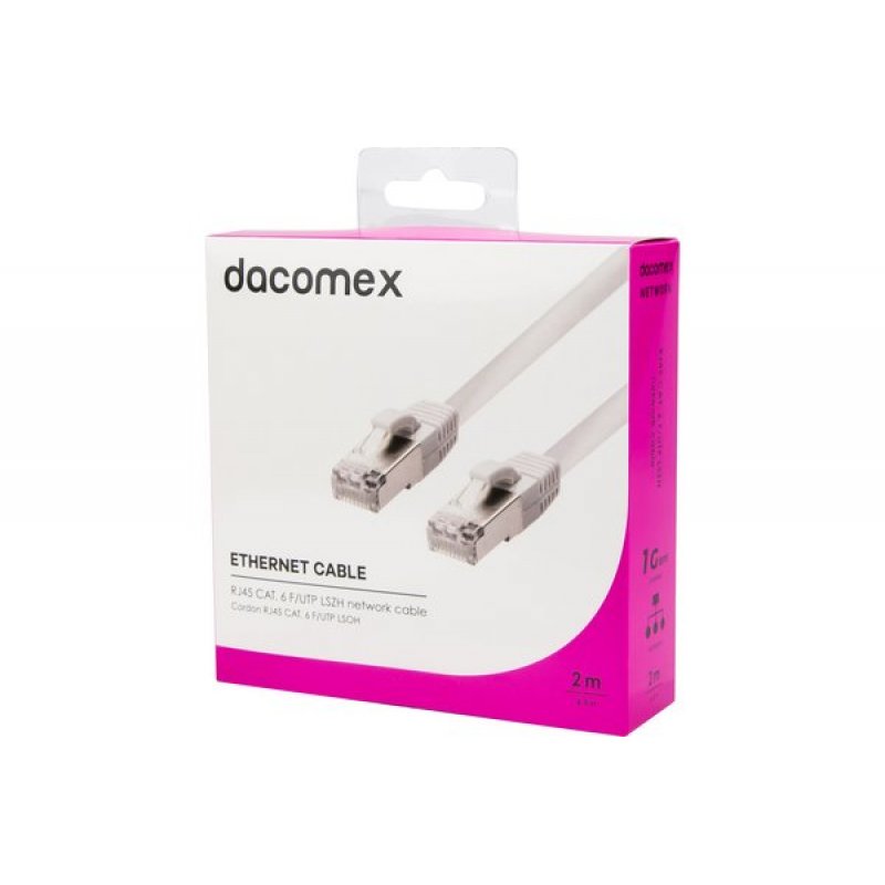 DACOMEX RJ45 CAT. 6 F/UTP LSZH snagless network cable white -2 m