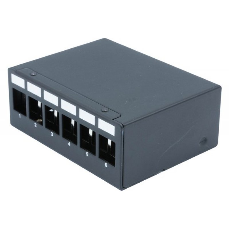 1U 6 ports STP blank patch panel w/ DIN kit