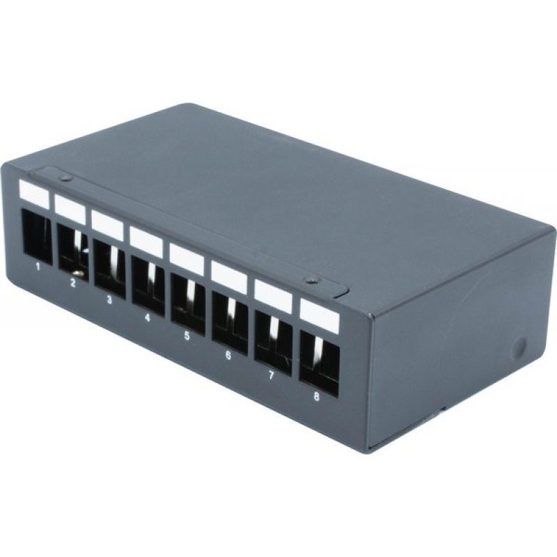 1U 8 ports STP blank patch panel w/ DIN kit