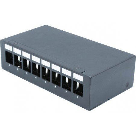 1U 8 ports STP blank patch panel w/ DIN kit