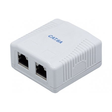 DEXLAN Surface Mounted Box 2 x RJ45 Ports Cat6 Shielded