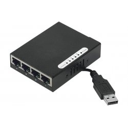 Network mini switch- 5 x 10/100 RJ45 ports- USB powered