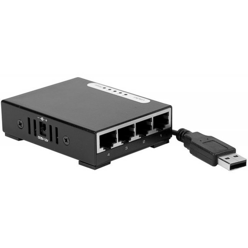 Gigabit Pocket Switch - 4 x Ports powered by USB