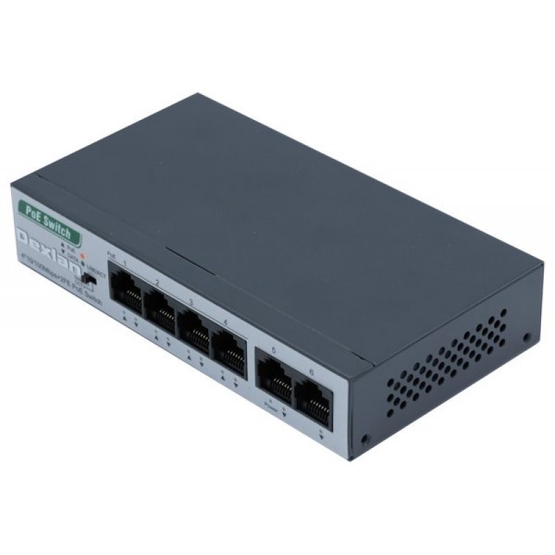 DEXLAN Switch 6P 10/100 with 4 PoE+ 60W