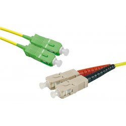 SC-APC/ST-UPC duplex singlemode OS2 9/125 Fiber patch cable yellow - 1 m