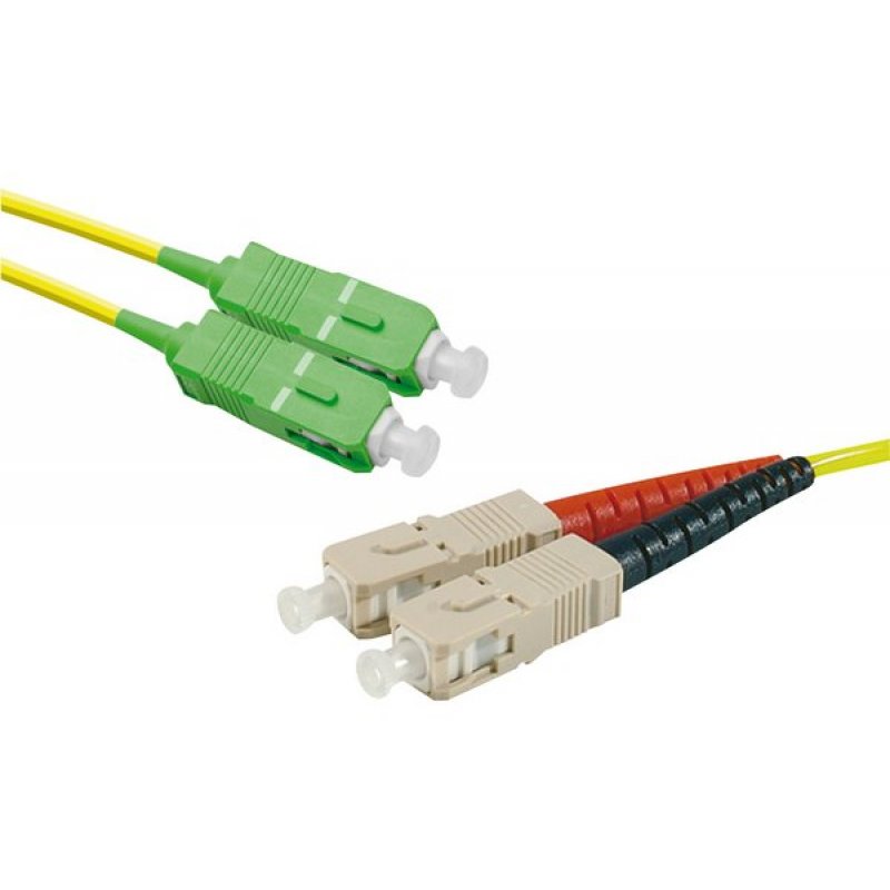 SC-APC/ST-UPC duplex singlemode OS2 9/125 Fiber patch cable yellow - 5 m