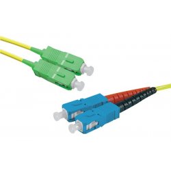 SC-APC/SC-UPC duplex singlemode OS2 9/125 Fiber patch cable yellow - 5 m