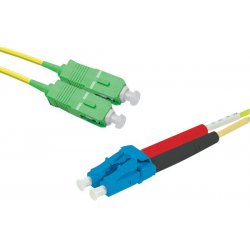 SC-APC/LC-UPC duplex singlemode OS2 9/125 Fiber patch cable yellow - 1 m