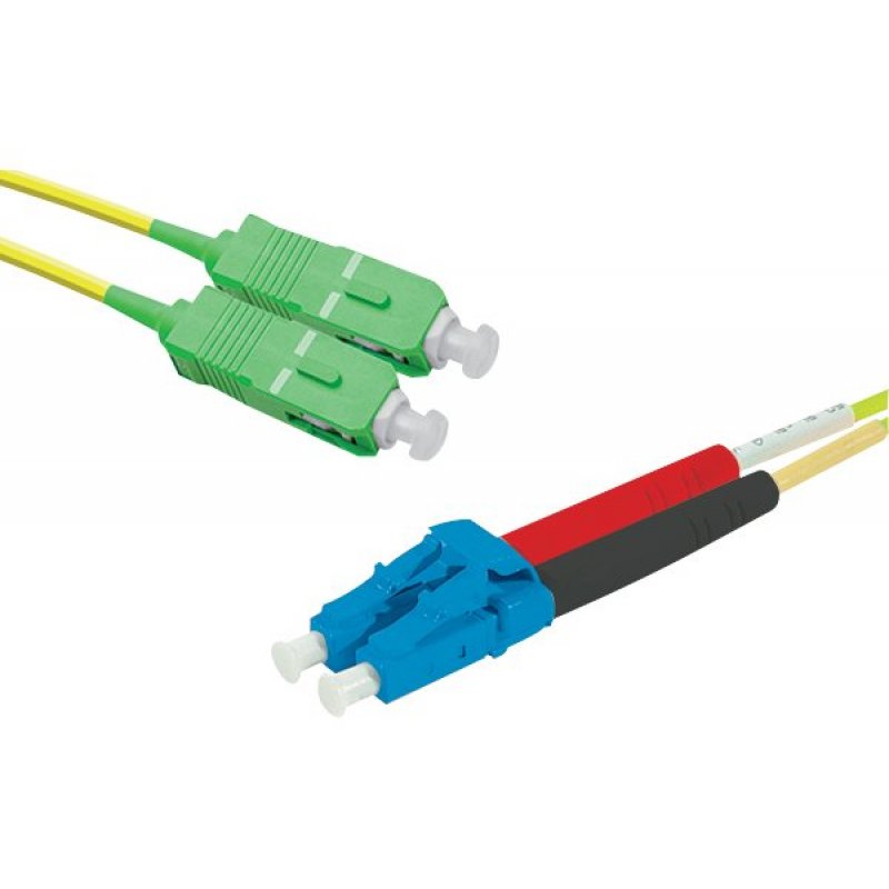 SC-APC/LC-UPC duplex singlemode OS2 9/125 Fiber patch cable yellow - 1 m