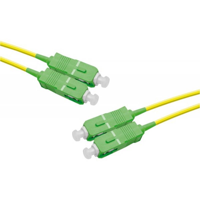 SC-APC/SC-APC duplex singlemode OS2 9/125 Fiber patch cable yellow - 3 m