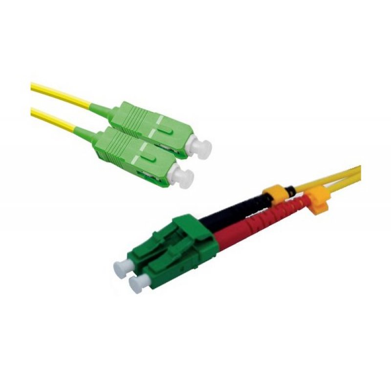 SC-APC/LC-APC duplex 2.0 mm single OS2 9/125 Fiber patch cable yellow - 5 m