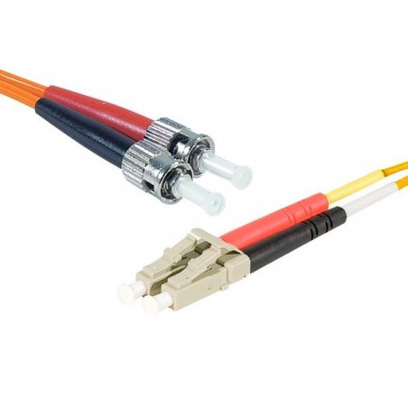 LC-UPC/ST-UPC duplex HD multi OM1 62,5/125 Fiber patch cable orange - 3 m