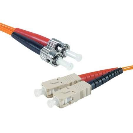 ST-UPC/SC-UPC duplex HD multi OM2 50/125 Fiber patch cable orange - 2 m