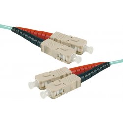 SC-UPC/SC-UPC duplex HD multi OM3 50/125 Fiber patch cable aqua blue - 1 m