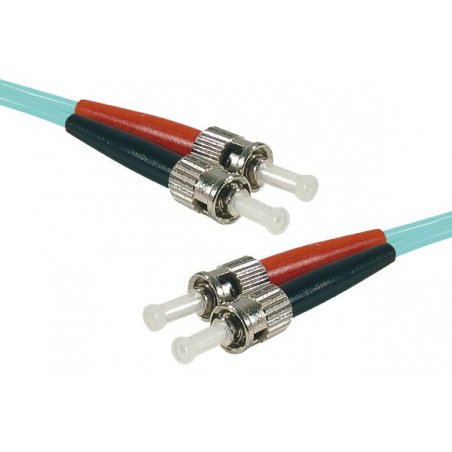 ST-UPC/ST-UPC duplex HD multi OM3 50/125 Fiber patch cable aqua blue - 20 m