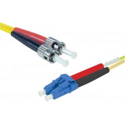 LC-UPC/ST-UPC duplex HD single OS2 9/125 Fiber patch cable yellow - 15 m