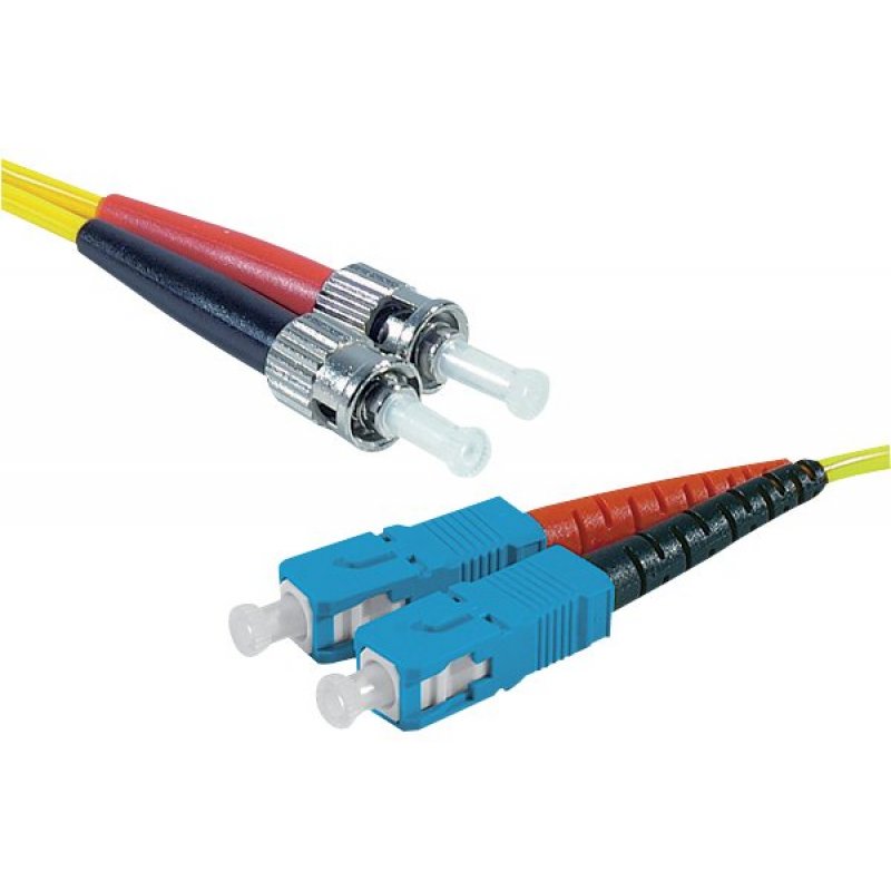 ST-UPC/SC-UPC duplex HD single OS2 9/125 Fiber patch cable yellow - 2 m