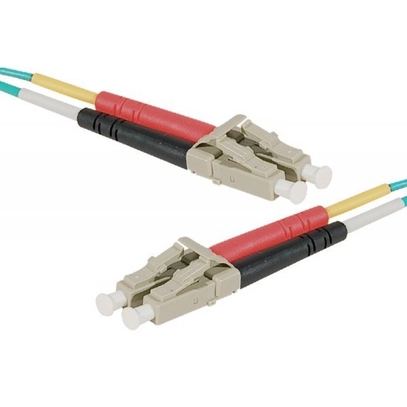 LC-UPC/LC-UPC duplex multimode OM4 50/125 Fiber patch cable aqua blue - 20 m