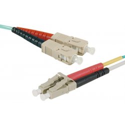 SC-UPC/LC-UPC duplex multimode OM4 50/125 Fiber patch cable aqua blue - 0.5 m