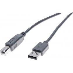 USB 2.0 A/B entry-level cord Grey- 1 m