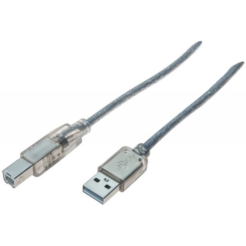 USB 2.0 A/B cord Translucent- 3 m
