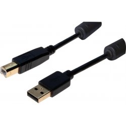 Usb 2.0 a / b cord + ferrites + gold black - 1 m