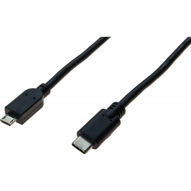 Usb 2.0 c male to micro b male cord black - 1 m