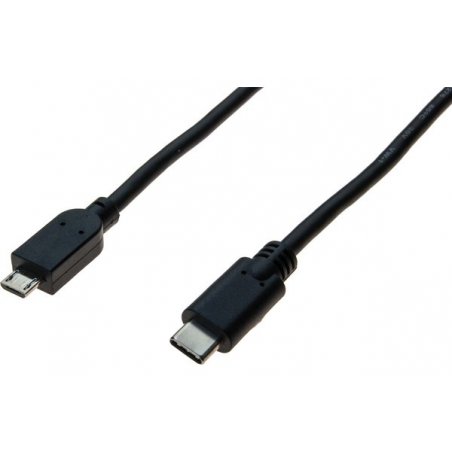 Usb 2.0 c male to micro b male cord black - 1 m