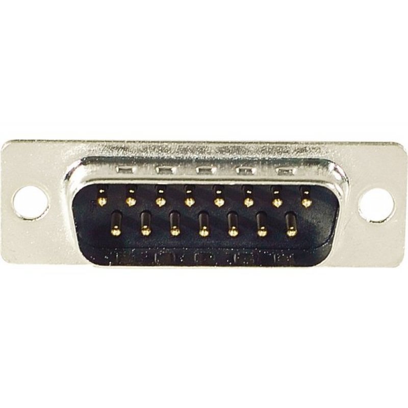 Connector with solder bucket contacts- DB15 Male