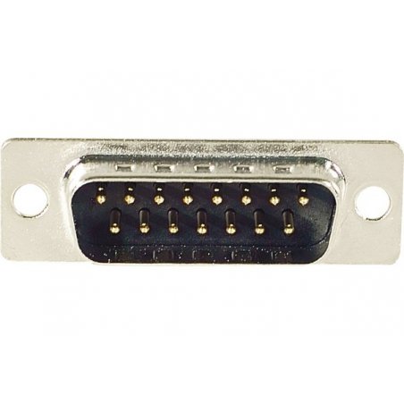 Connector with solder bucket contacts- DB15 Male