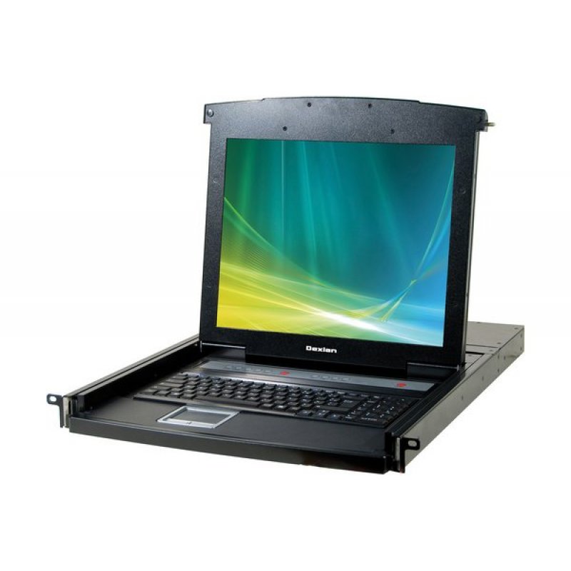 LCD Console KVM with VGA USB Dongles Category 5- 4 Ports 30