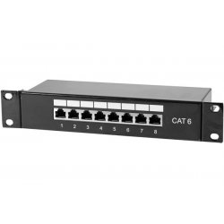 Patch Panel Category 6 / 10" Black- 8 Ports