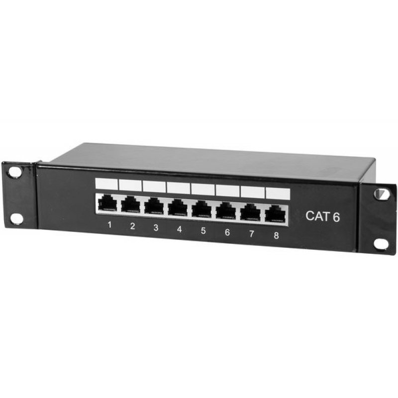 Patch Panel Category 6 / 10" Black- 8 Ports