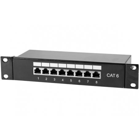 Patch Panel Category 6 / 10" Black- 8 Ports