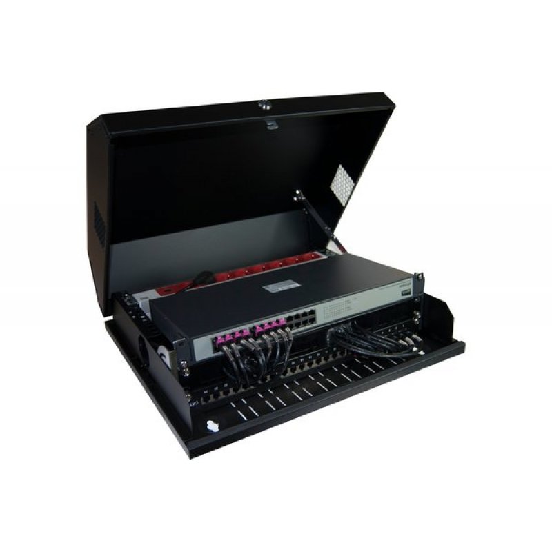 8U Wall mount cabinet 19" depth 475 mm (black)