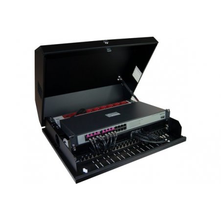 8U Wall mount cabinet 19" depth 475 mm (black)